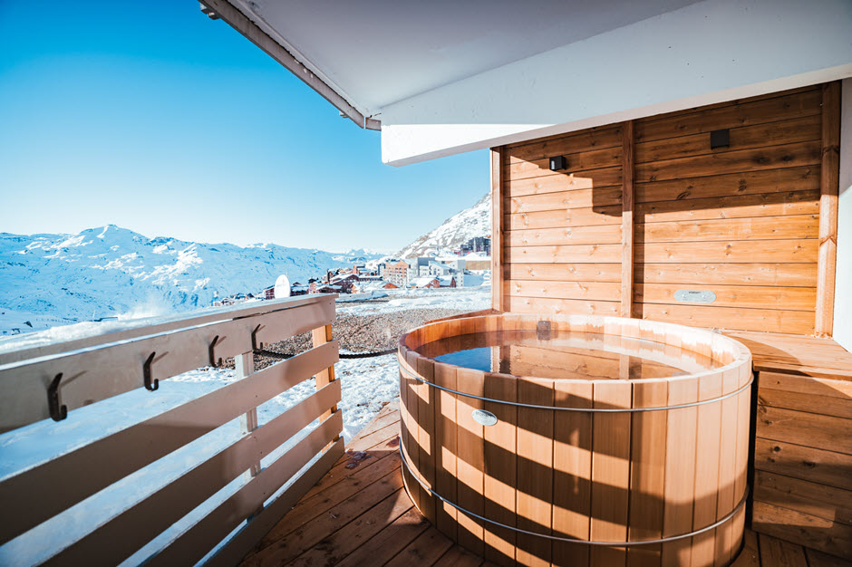 Wellness met uitzicht op de bergen